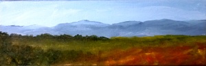 Panoramic Mountain View I, acrylic, 4"x12", $80