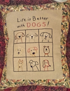 "Life is Better with Dogs" pillow